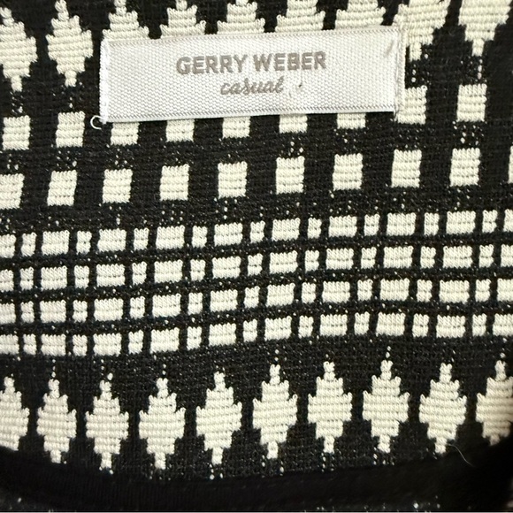 Gerry Weber Size 8 Black & White Boho Tribal Print Open Front Blazer Coat - Picture 3 of 6